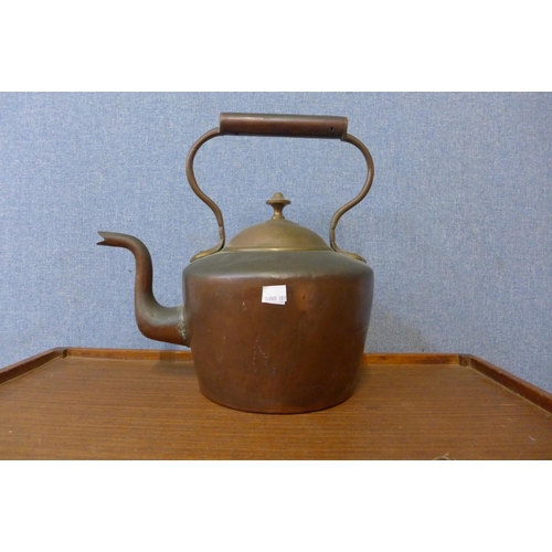 262 - A Victorian copper and brass kettle