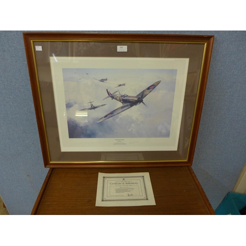 290 - A Robert Taylor signed Spitfire print, Head or Attack, limited edition, 94/990, with certificate of ... 