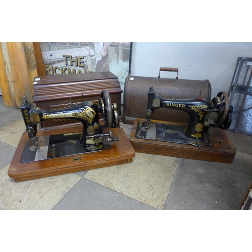 356 - Two Singer sewing machines