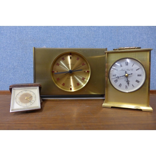 364 - A Seth Thomas brass mantel clock and two others