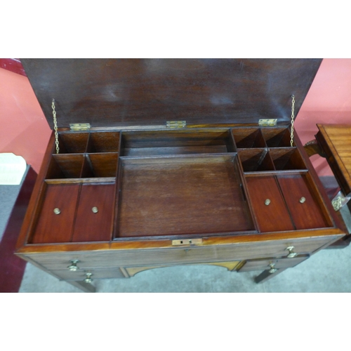 48 - A George III mahogany fitted dressing table