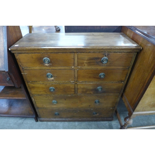 90 - An Edward VII pine eight drawer chest, 92cms h, 87cms w, 32cms d