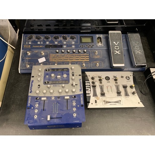 2310 - Mixing desk job lot: Vox Tonelab SE, limit LDJ101 mixer and Numark DXM06 digital mixing decks