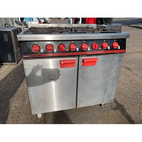 2386 - Bartlett Yeoman LPG-fuelled commercial six ring cooker/stove