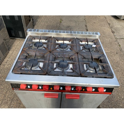 2386 - Bartlett Yeoman LPG-fuelled commercial six ring cooker/stove