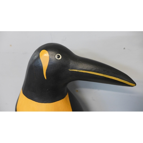 1308 - An ornamental wooden penguin, H 35cms (COLL1311)   #