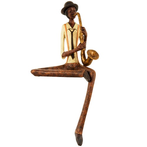 1309 - A sitting jazz band saxophonist, H 38cms (026012)   #