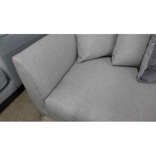 1312 - A cloud grey textured weave upholstered corner sofa