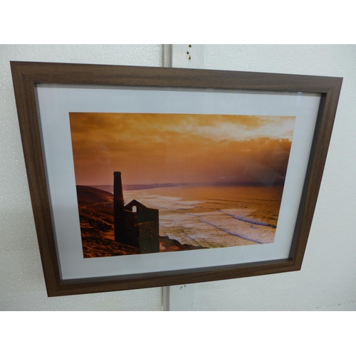 1318 - A Mark Squire print, Sunset at Wheal Coates Engine House   #