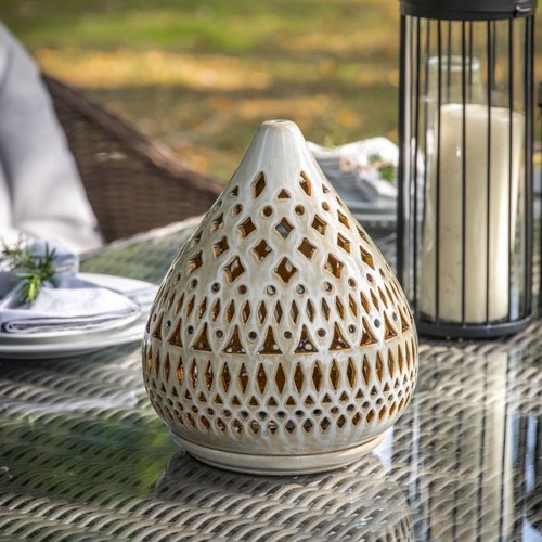 1325 - An Azra porcelain lantern, H 25cms - suitable for outdoor use (505941369613820)   #