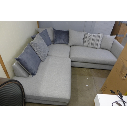 1358 - A grey fabric LHF corner sofa