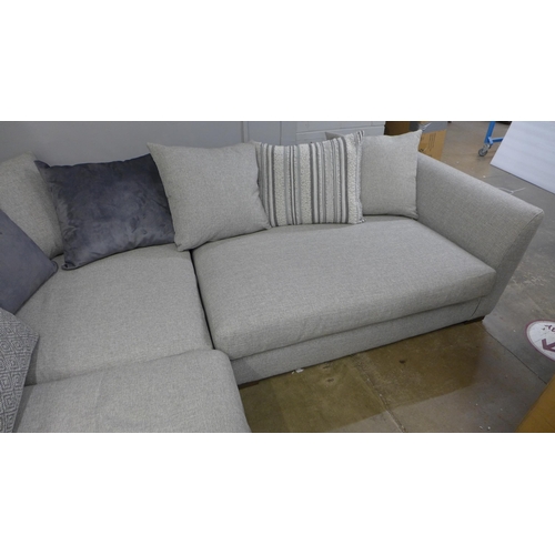 1358 - A grey fabric LHF corner sofa