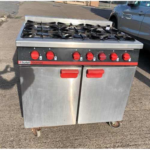 2387 - Bartlett Yeoman LPG-fuelled commercial six ring cooker/stove