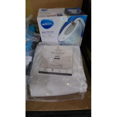 3026 - Brita Maxtra+Xl Style Jug and 400Tc Supima Kingsize Set (269-371,378)   * This lot is subject to vat