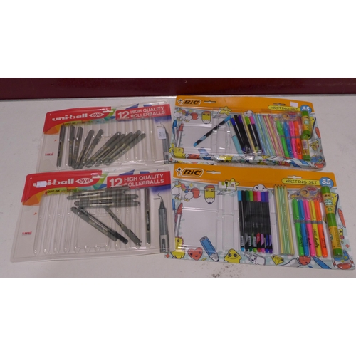 3058 - 2 x Uni-Ball Rollerball and 2 x Bic Assorted Packs  (269-323337,338,385)   * This lot is subject to ... 