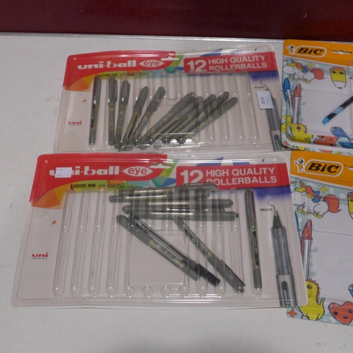 3058 - 2 x Uni-Ball Rollerball and 2 x Bic Assorted Packs  (269-323337,338,385)   * This lot is subject to ... 