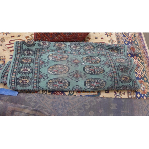 2087 - 3 woven Kashan/Astrakan rugs