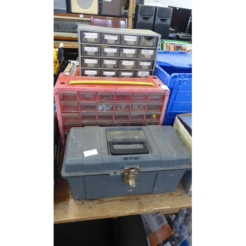 2120 - A tool box with approx. 150 tools and accessories with 2 organiser tray units