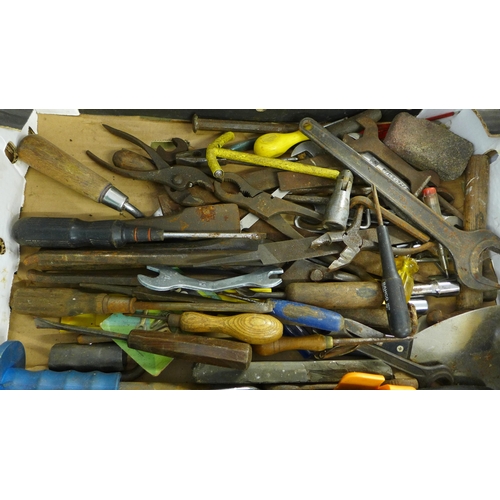 2126 - 3 Boxes of hand tools, approx. 100 items in total