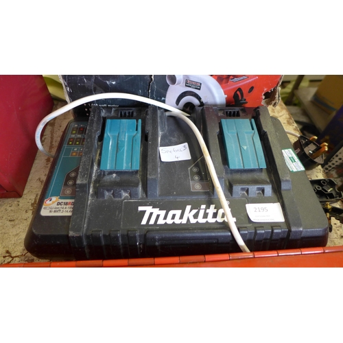 2195 - Makita DC18RD double cordless tool battery charger