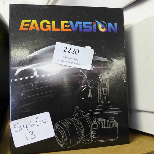 2220 - Eagle Vision ultrabright pro car headlights, boxed & unused - original RRP £100 (9006 HB4)