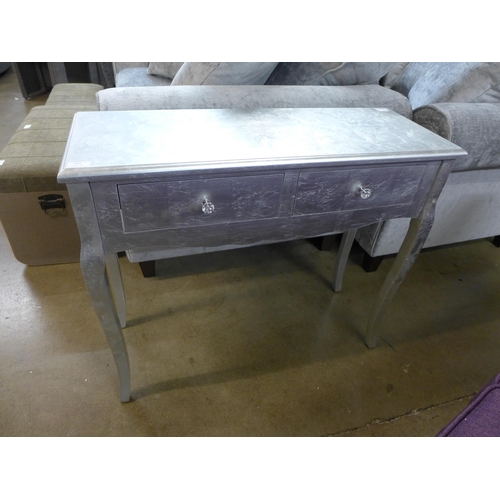 1303 - A silver two drawer console table