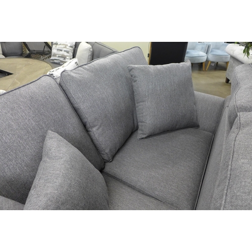 1349 - A pair of Mosta chrono grey upholstered sofas (3 + 2)