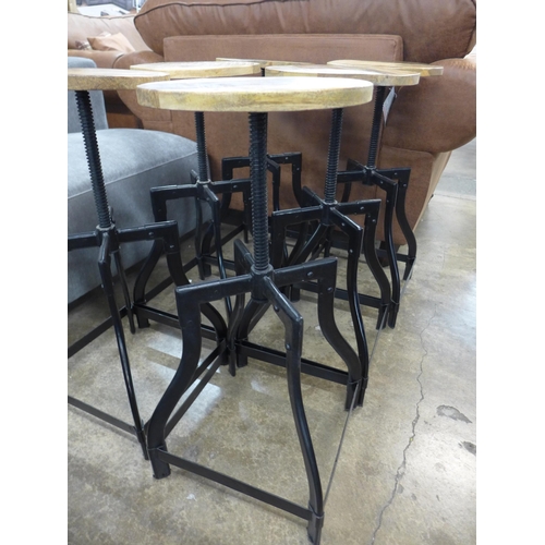 1393 - A set of six industrial style bar stools