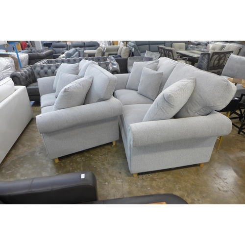 1398 - A pair of Mosta cherub duck egg upholstered sofas (3 + 2)