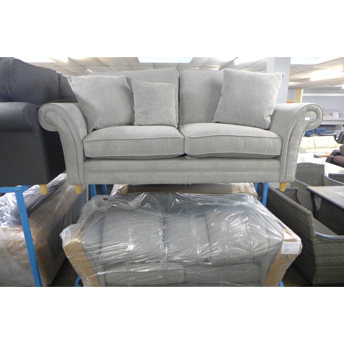 1405 - A pair of Mosta monolith grey upholstered sofas (3 + 2)