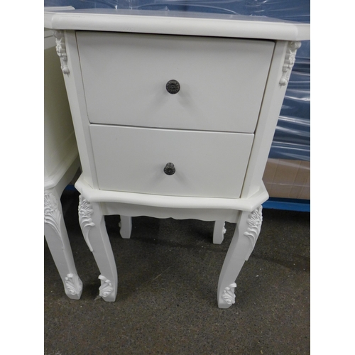 1426 - A pair of white two drawer bedside chests