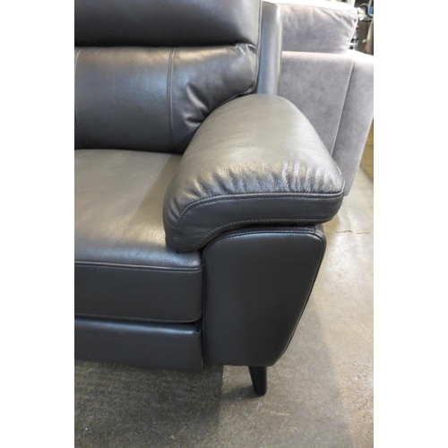 1447 - Grace Grey Leather Two Seater Power Recliner, original RRP £891.66 + VAT (4150-31) * This lot is sub... 