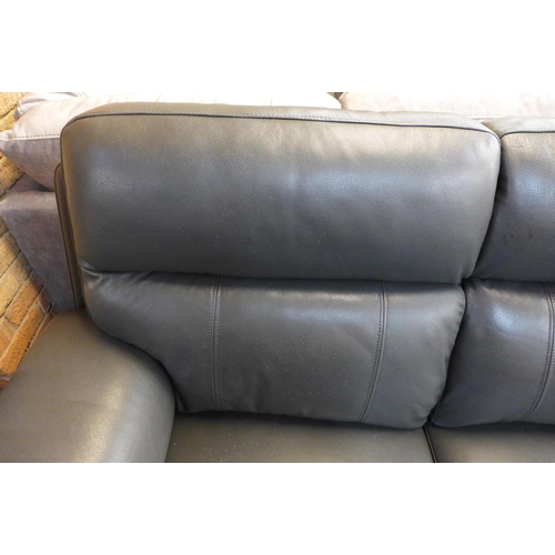 1447 - Grace Grey Leather Two Seater Power Recliner, original RRP £891.66 + VAT (4150-31) * This lot is sub... 