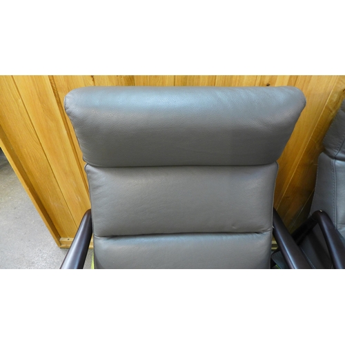 1448a - Kuka KM.A071 Pushback Leather Recliner, original RRP £416.66 + VAT (4150-19) * This lot is subject t... 
