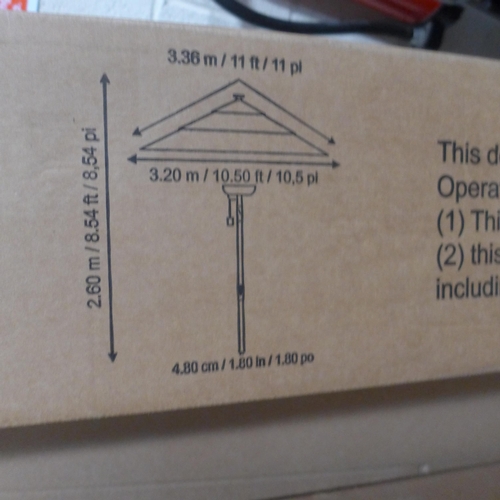 3220 - 11ft market umbrella (260-801)  * This lot is subject to vat