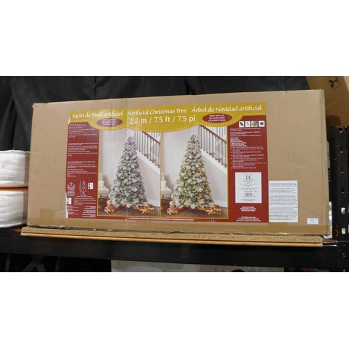 3250 - Polygroup 7.5ft Pre-Lit Flocked Tree, original RRP £224.99 + VAT * This lot is subject to VAT