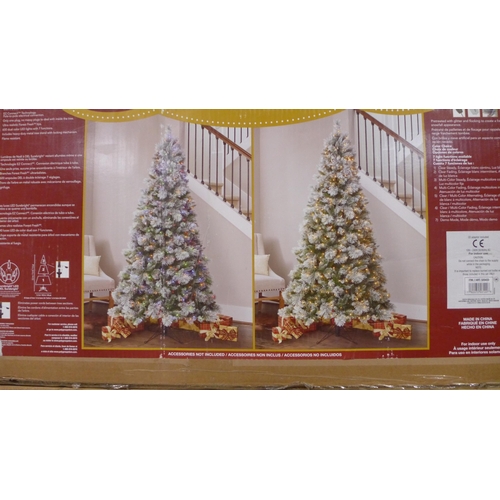 3250 - Polygroup 7.5ft Pre-Lit Flocked Tree, original RRP £224.99 + VAT * This lot is subject to VAT