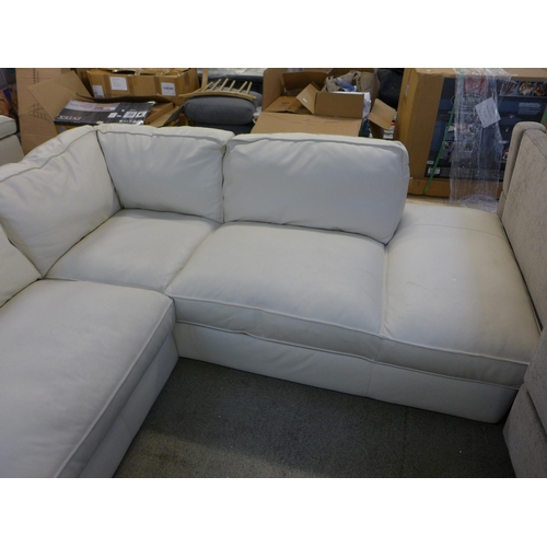 1458 - Natuzzi Two Piece Sectional Cream Leather Sofa, original RRP £1916.66 + VAT - damaged back (4150-9) ... 