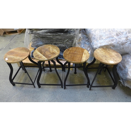 1482 - A set of six industrial style bar stools