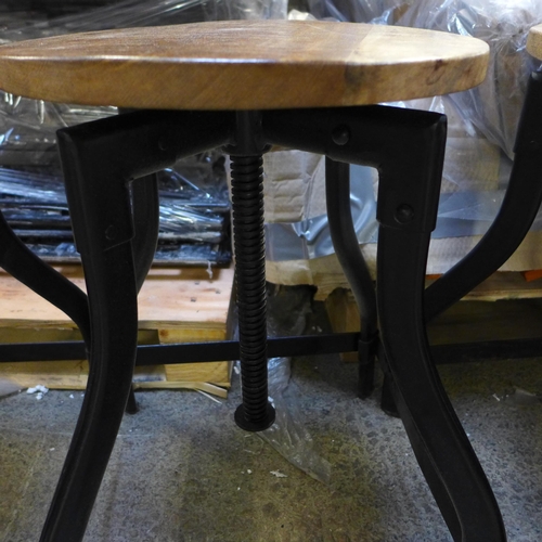 1482 - A set of six industrial style bar stools