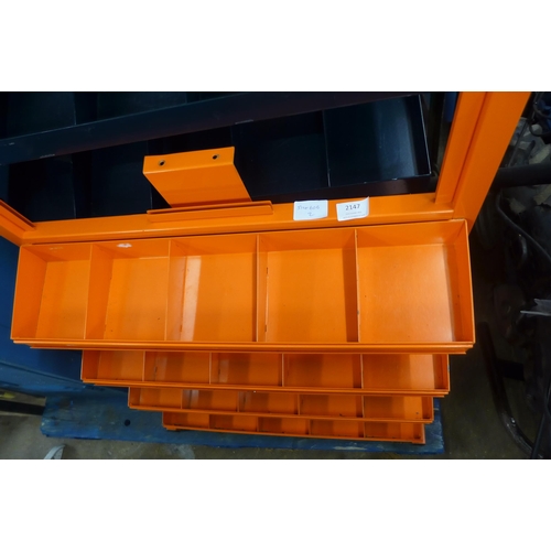 2147 - Heavy duty steel workshop/tool rack (orange)