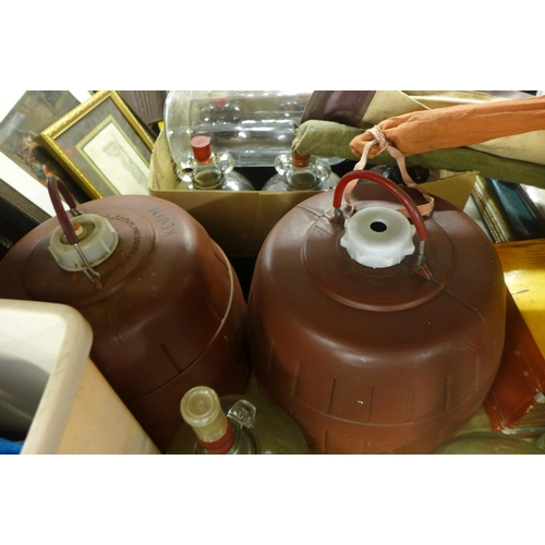 2151 - Home brewing kit: 12 x demi johns, various equipment, 2 barrels and consumables