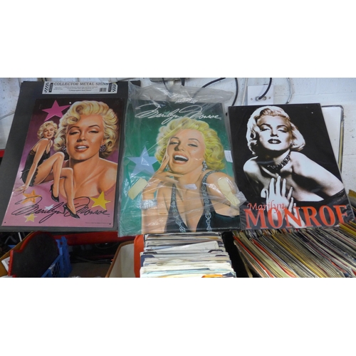 2234 - 3 Marilyn Monroe metal wall plaques