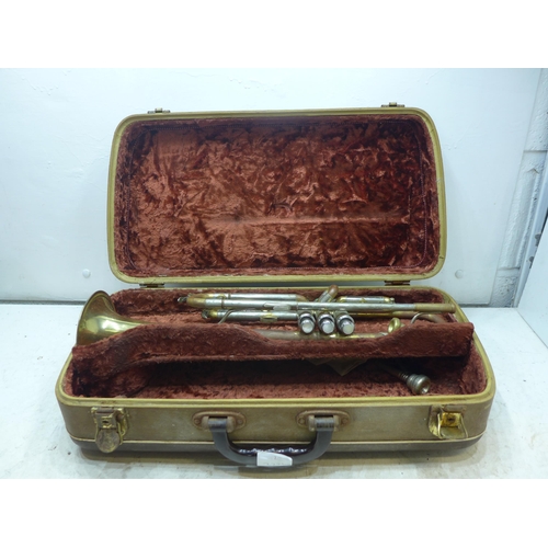 2245 - Rudy Mack 65 Super Six brass trumpet with 4 mouth pieces