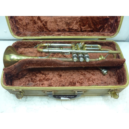 2245 - Rudy Mack 65 Super Six brass trumpet with 4 mouth pieces