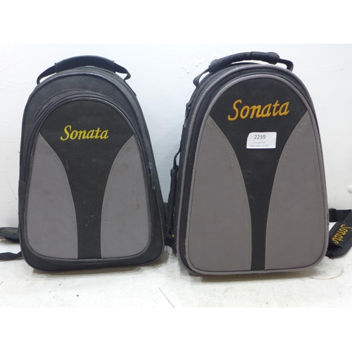 2259 - Two Sonata flutes in cases