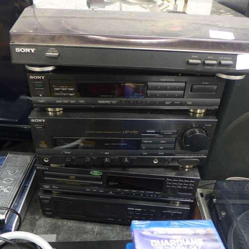 2313 - Sony separates job lot: 7 band equalisers, CD player CDP-M48, AV AMP LBT -V702, tuner and turntable