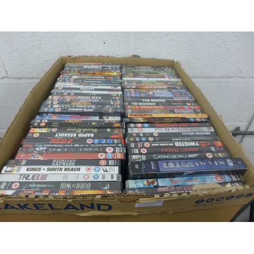 2330 - Box of approx. 150 DVD's mostly action and kids' movies