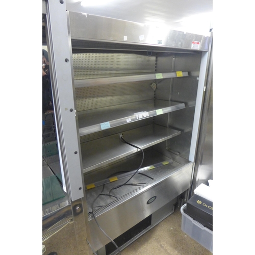 2353 - Foster approx 8ft tall stainless steel double commercial display fridge - W