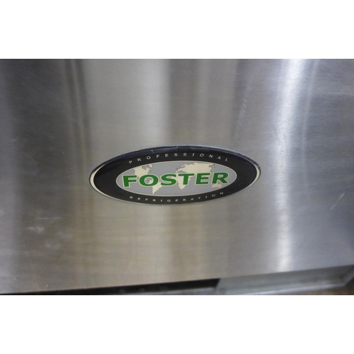 2353 - Foster approx 8ft tall stainless steel double commercial display fridge - W